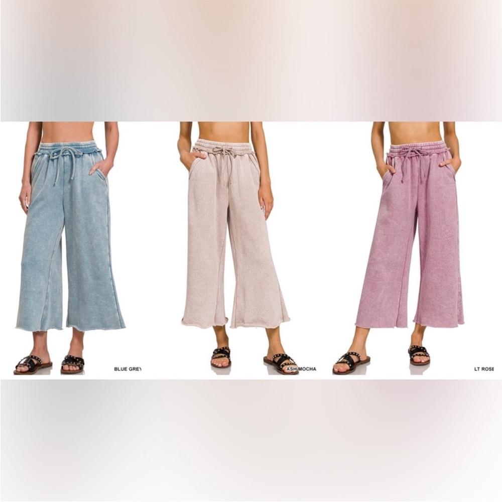 Zenana Outfitters Blue Wide Leg Pants High-Waisted Relaxed Fit